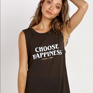 Spiritual Gangster Choose Happiness Chakra Tank Top Size Medium